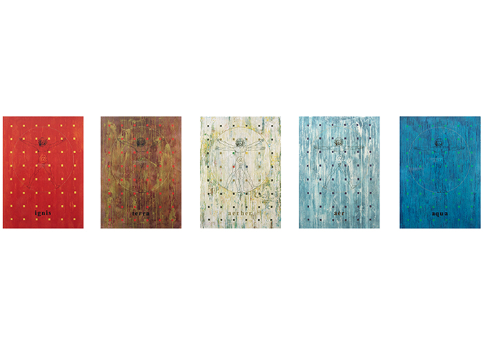 Serie 5 ELEMENTE • 5mal 130 x 100 cm • Acryl, Strukturmasse auf Leinwand